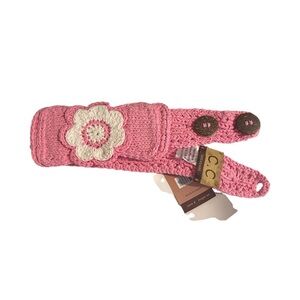 Women's Crochet Knitted 100% Cotton Headbands with Flower Accents